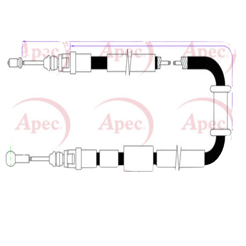 APEC Rear Brake Cable for Vauxhall Movano CDTi 2.3 Litre May 2014 to Present