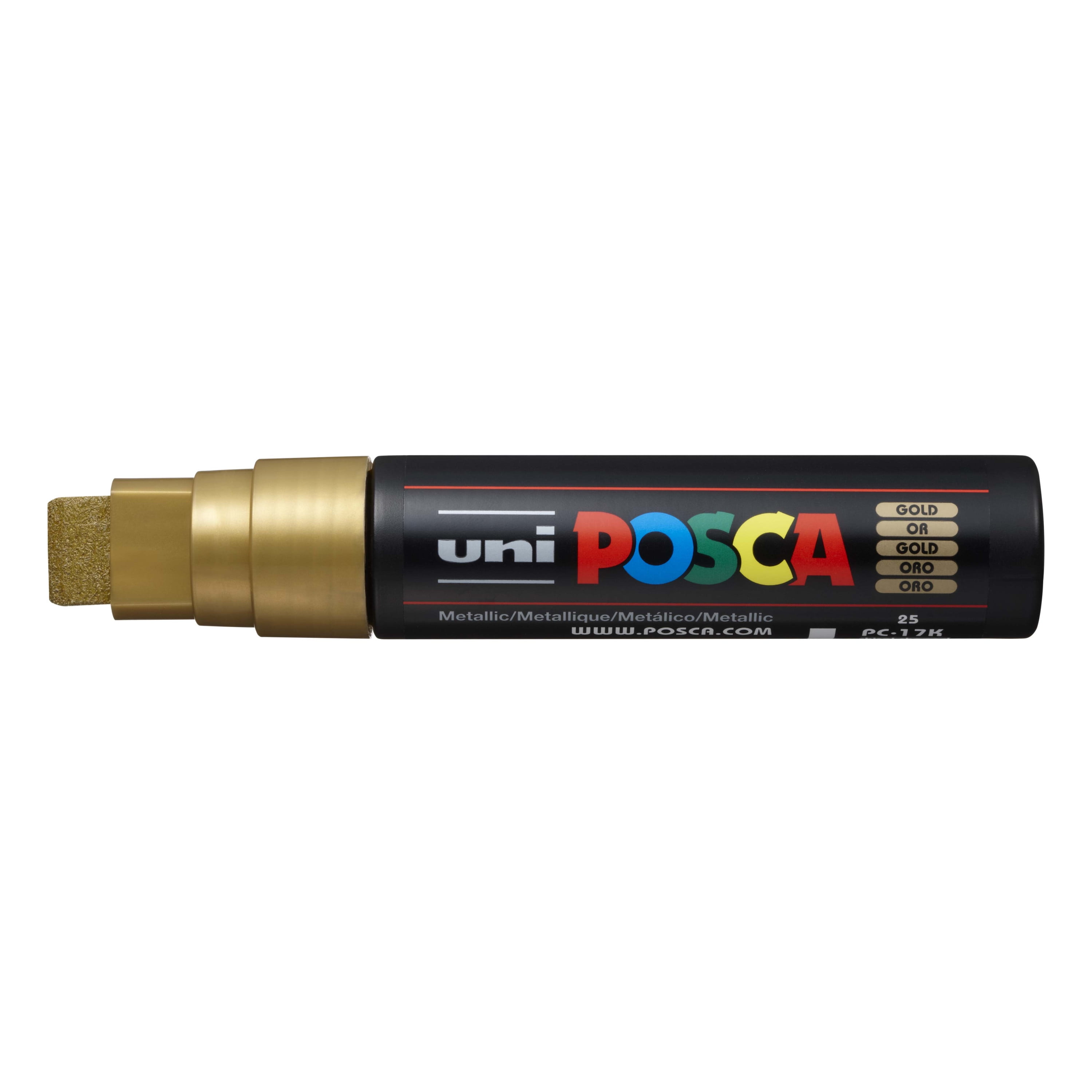 Uni Posca PC-17K Marker Pen - GOLD Extra Broad Chisel Tip - Buy 3, Get 1 Free