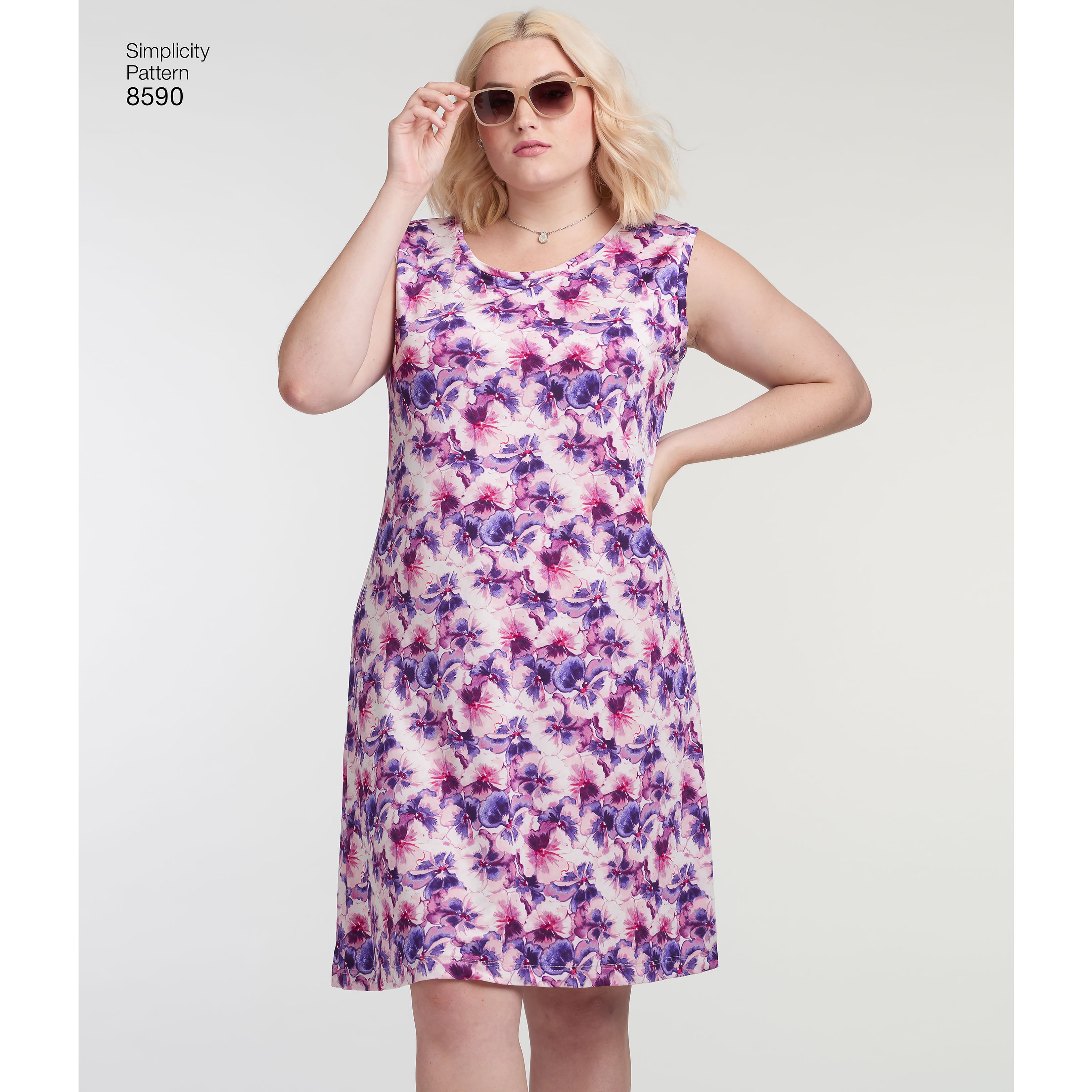 SIMPLICITY 8590 KNIT DRESSES WOMEN'S Sewing Pattern Sizes 1XL - 5XL Skill: EASY