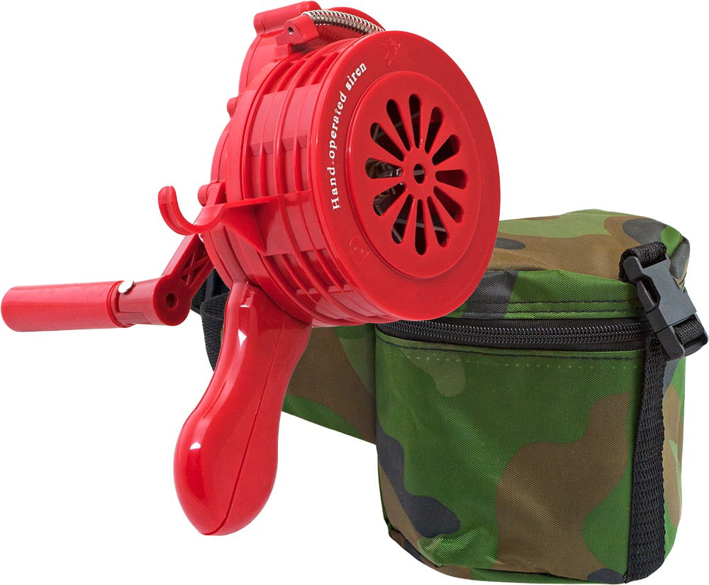 Handheld Loud Hand Crank Manual Operated Air Raid Alarm Portable Siren Red 636967102718