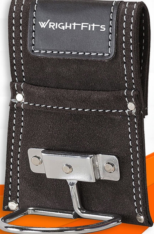 WrightFits Leather Work Pouch Hammer Holder Tool Belt Pouch Brown For Workers