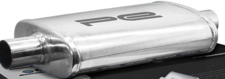 2.25"" 57mm 4x9 Oval x 14"" T Pipe Muffler 304 Stainless Steel Exhaust Silencer