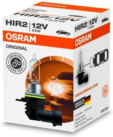 OSRAM HIR2 12V 9012 STANDARD FITMENT BULB x2 ORIGINAL & COOL BLUE INTENSE