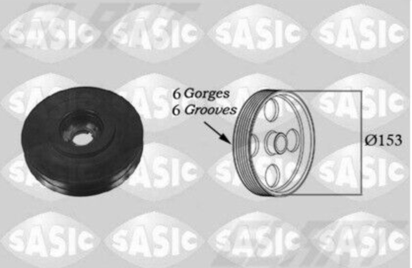 SASIC 2150011 Belt Pulley, crankshaft for CITROËN,FIAT,LANCIA,PEUGEOT