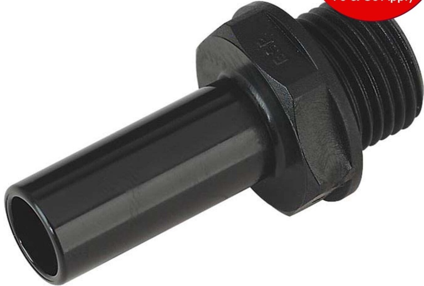 Sealey CAS15STA Speedfit Stem Adaptor 15mm x 1/2""BSP - Pack of 2