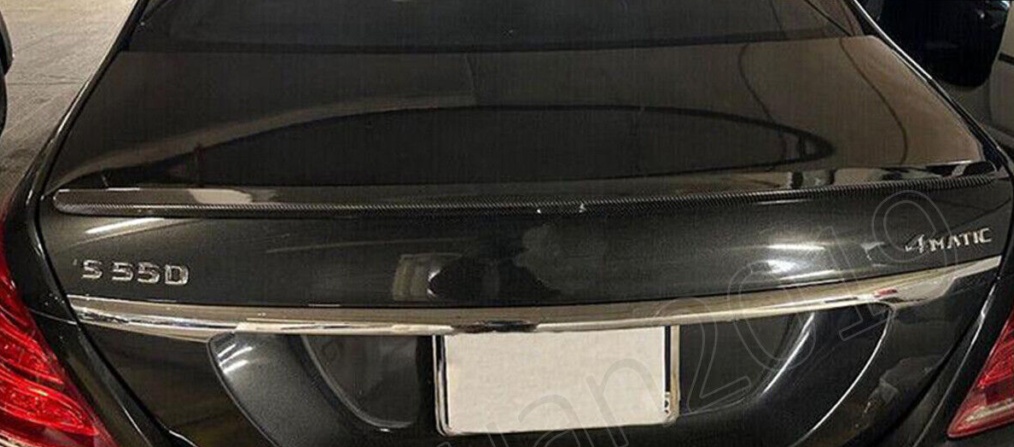 Carbon Look Rear Trunk Spoiler Lip For Mercedes Benz W222 S Class S65 AMG 14-20