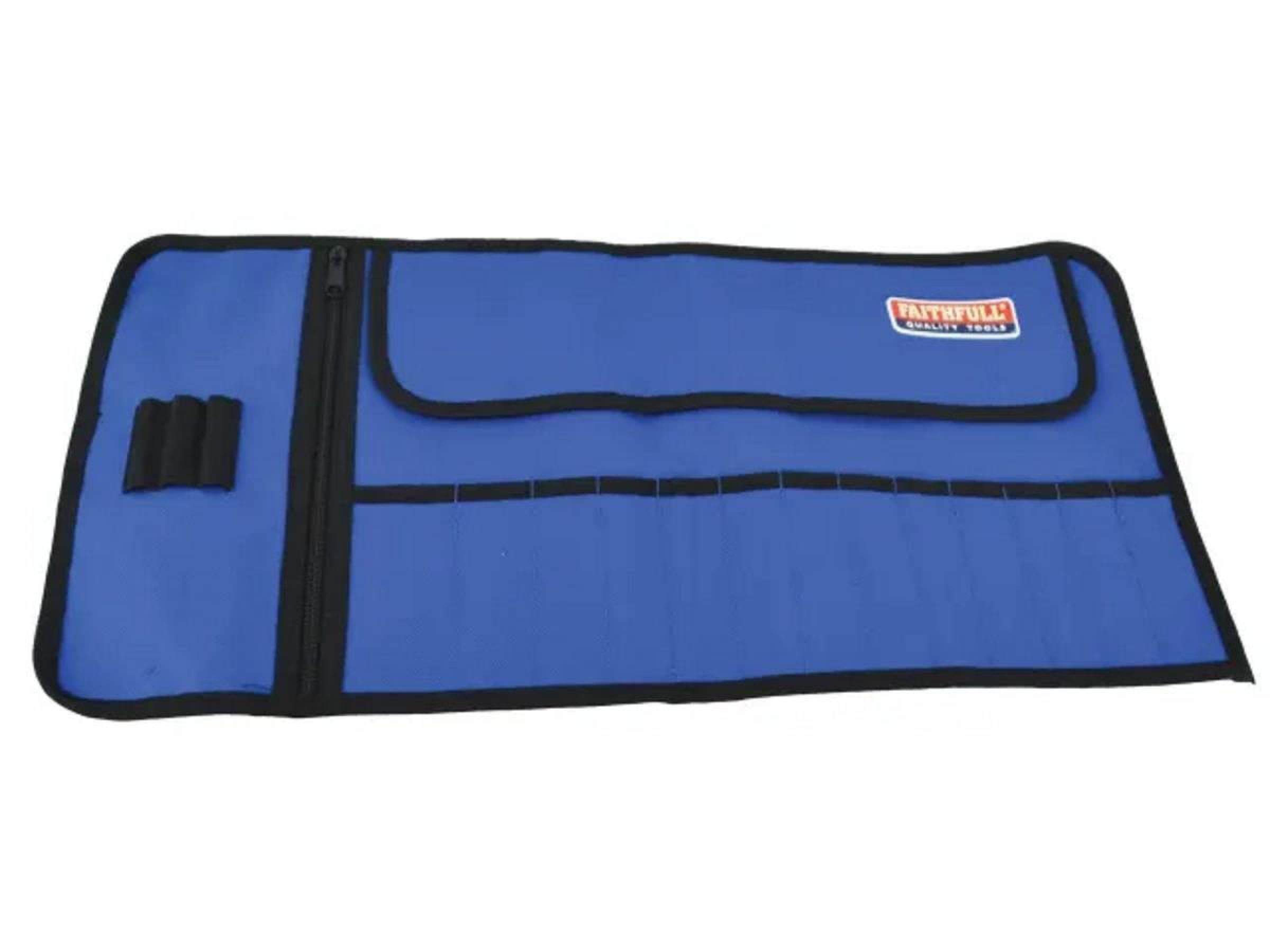 13 POCKET DRILL BIT & SMALL TOOL STORAGE TIE ROLL 27cm x 55cm, FAITHFULL FAIBR13