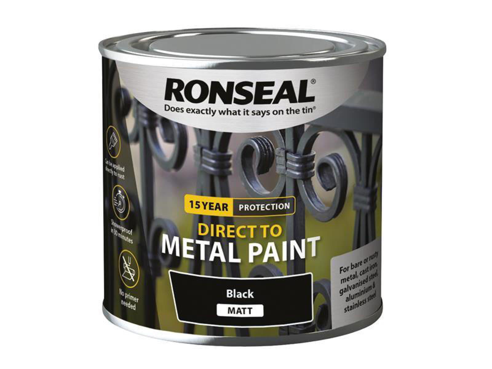 B&Q - Direct To Metal Paint Matt Black 250Ml - Image 4