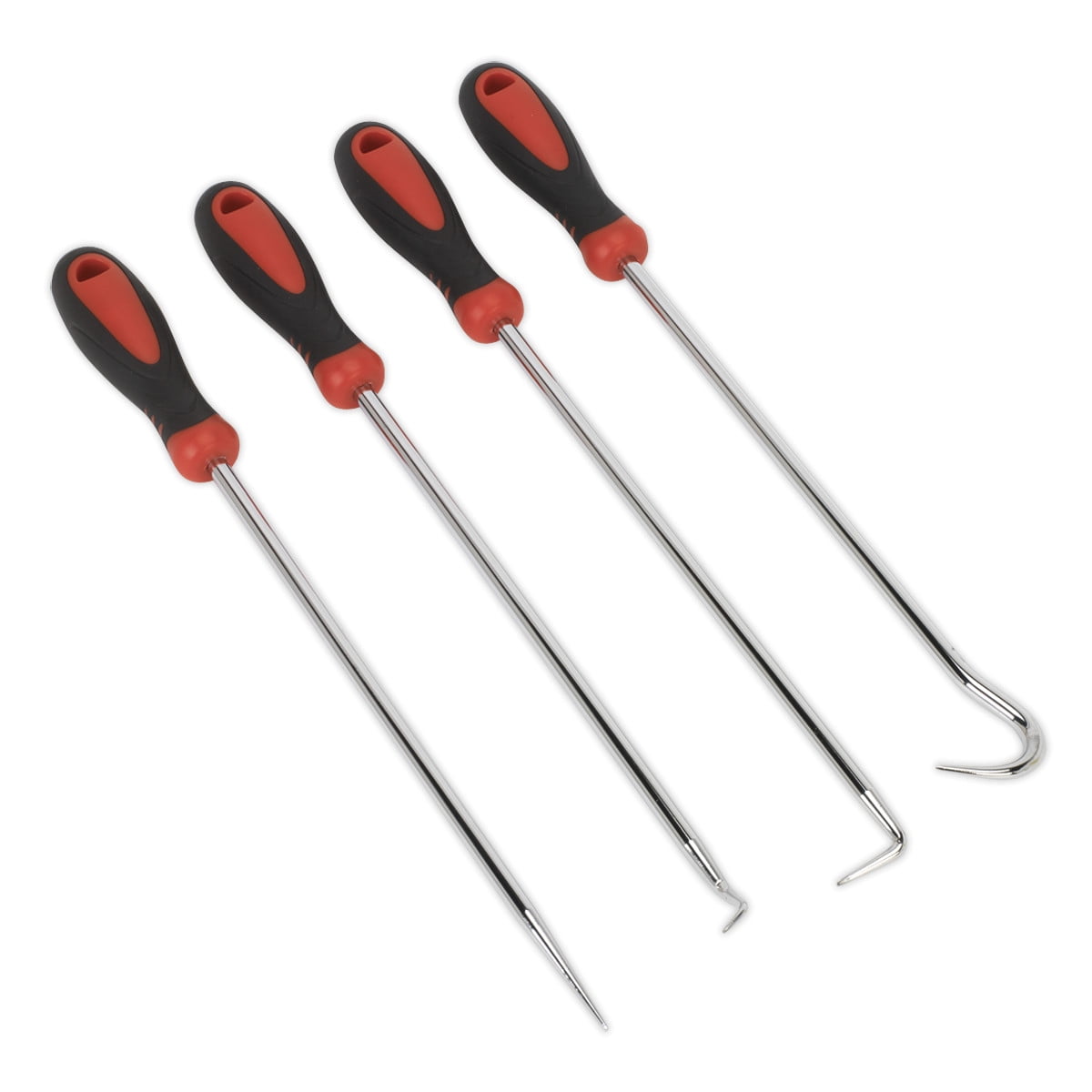 Sealey Pick & Hook Set 4pc Extra-Long Removal Hose Clips O-Rings Seals Garage