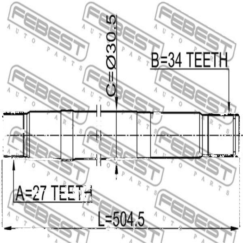FEBEST-OE 1612-221.OE Drive Shaft for MERCEDES-BENZ