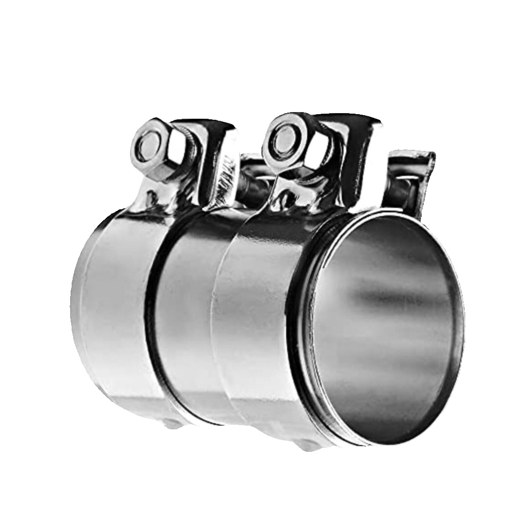 E-tech Exhaust Pipe Connector Joiner 53mm to 55mm 80mm Heavy Duty Clamp