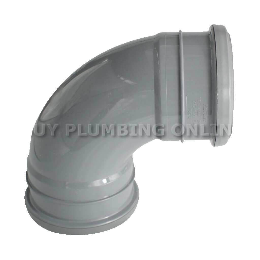 FloPlast 110mm Soil Bend 92.5° Double Socket Grey SP561