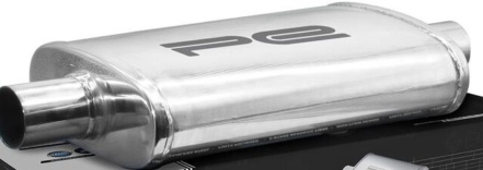 2.5 inch 63mm 5 x 8 Oval x 14"" O/O Exhaust Muffler Silencer 304 Stainless Steel