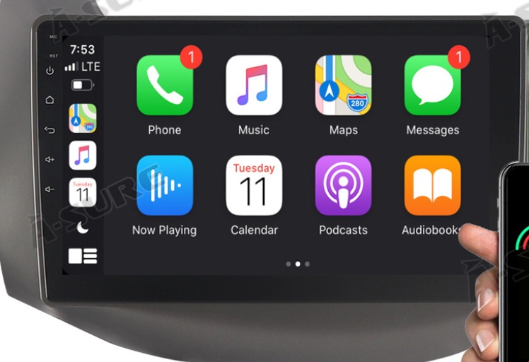 2+32GB Android 14 Carplay For Honda JAZZ /FIT 2007-2013 Car Stereo Radio Sat Nav