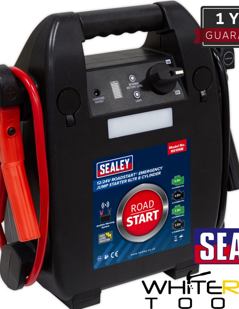 Sealey RS105B RoadStart® Emergency Jump Starter 12/24V 6L 8 Cylinder