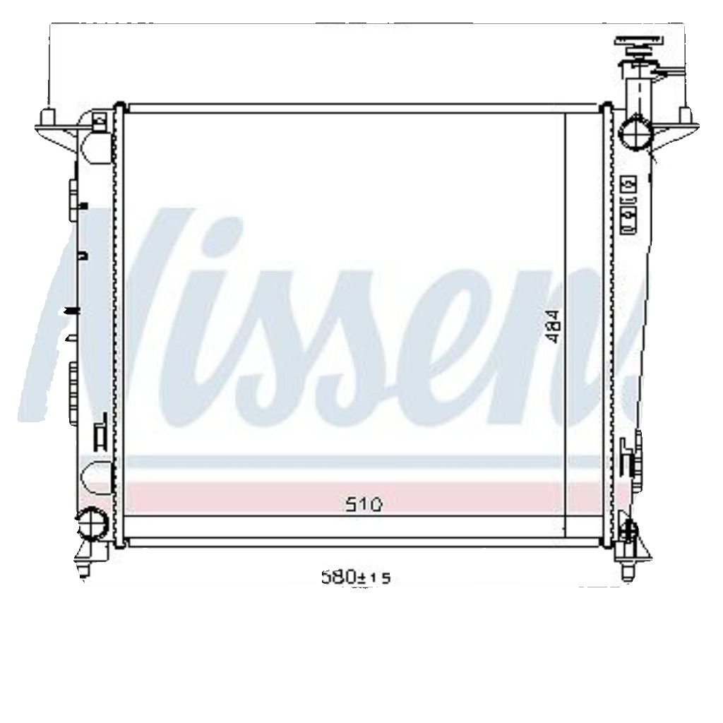 NISSENS-OE 666222 Radiator, engine cooling for KIA