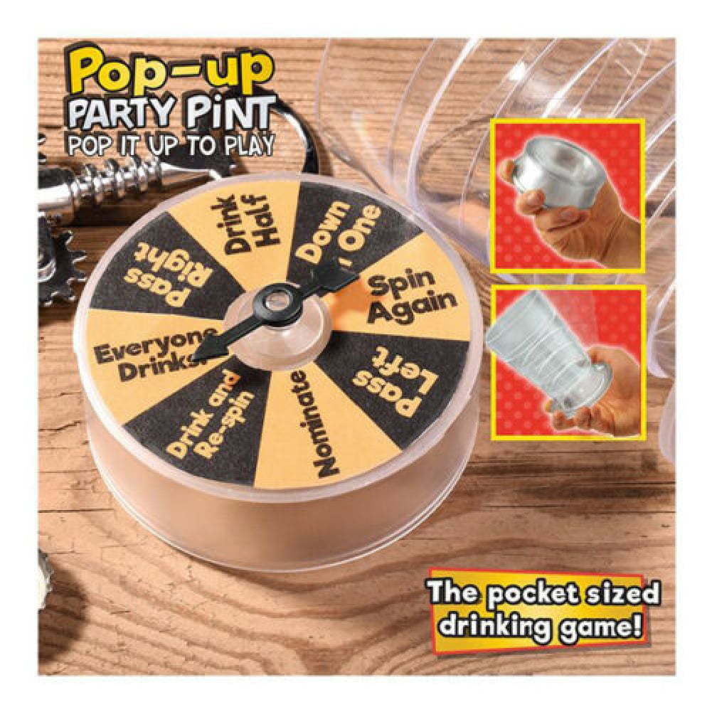 Beer Pint Glass Pop Up Pocket Sized Mini Party Drinking Game Fun Novelty Travel