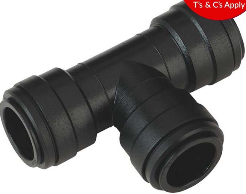 Sealey CAS22ET Speedfit Equal Tee 22mm - Pack of 5