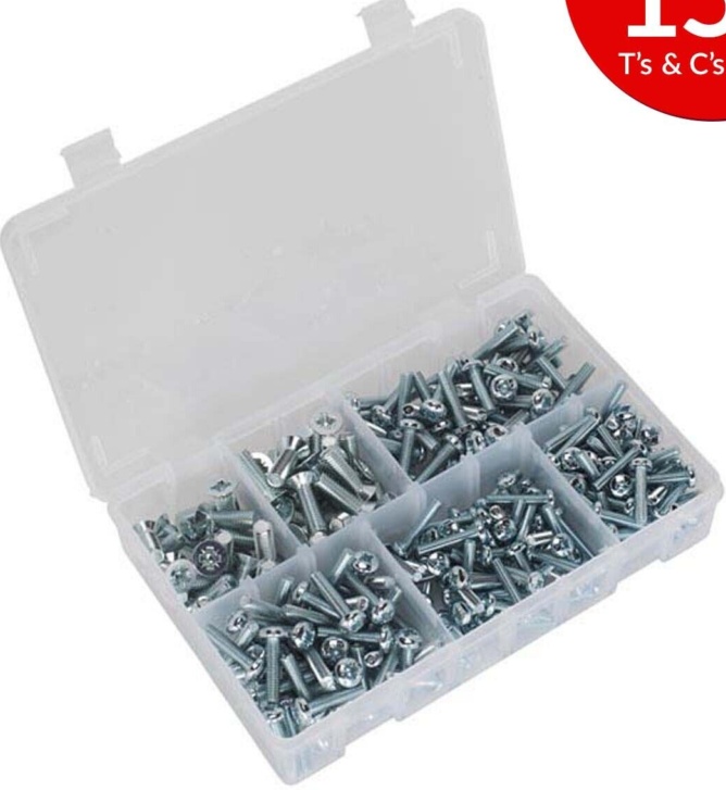 Sealey AB054MS Machine Screw Assortment Countersunk & Pan Head Pozi - M5-M8