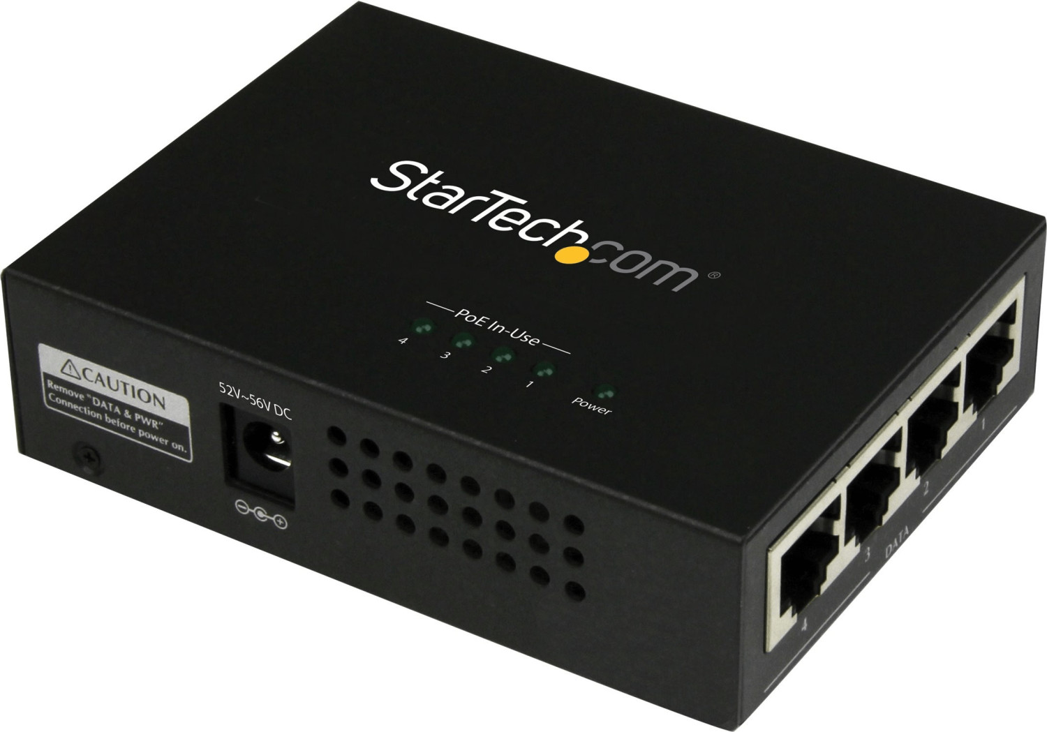 StarTech.com 4-Port Gigabit Midspan - PoE+ Injector - 802.3at/af