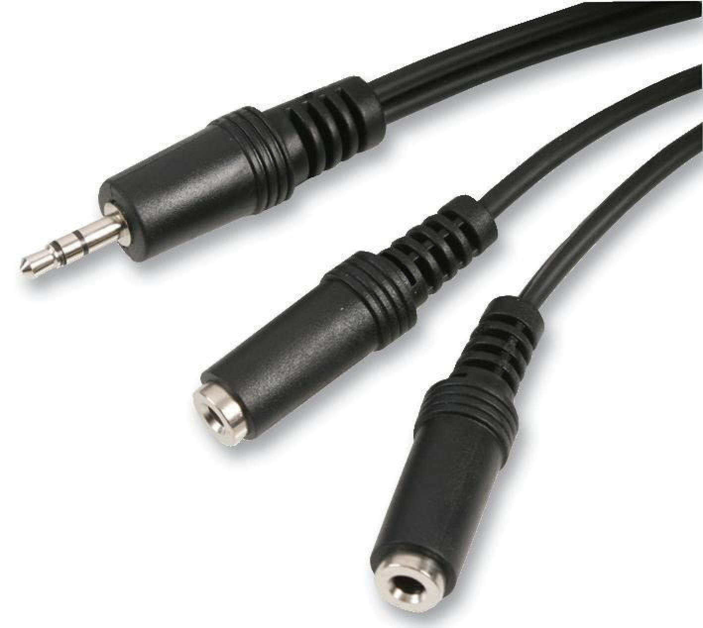 AV:Link Stereo Audio 3.5mm Aux Lead Splitter Cable 1.2m