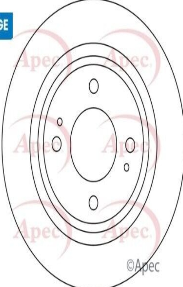 Apec Black Front Brake Disc DSK3301B - OE High Quality Precision Engineered