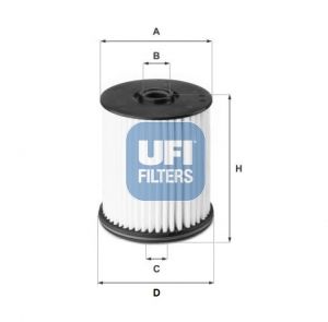 26.122.00 UFI FILTRO CARBURANTE PER OPEL ASTRA K 1.6 CDTI 15-