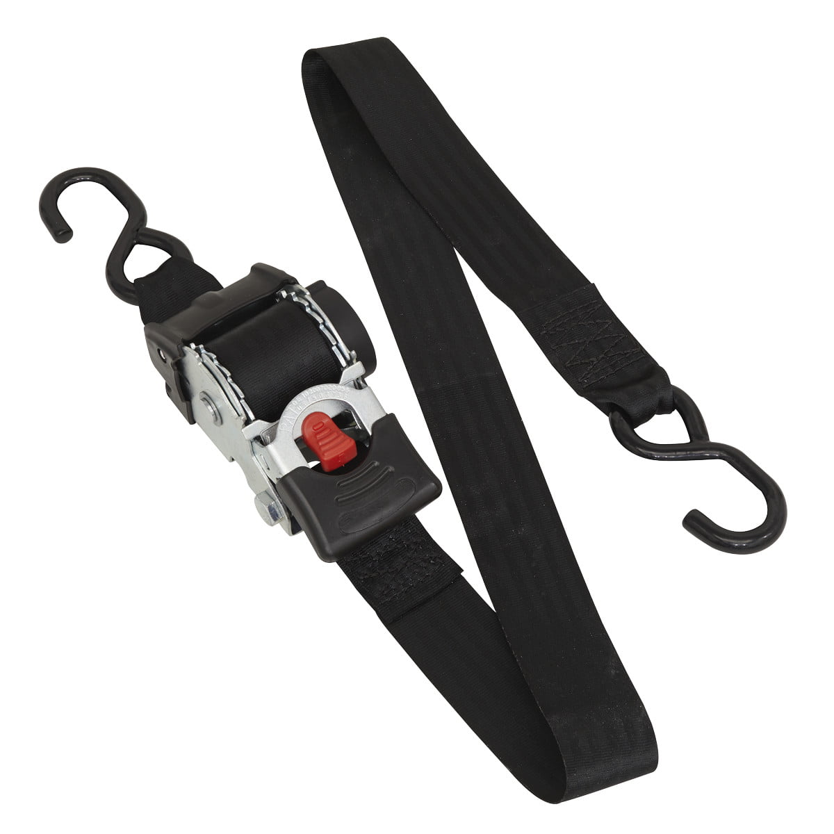 Sealey ATD25301 Auto Retractable Ratchet Tie Down Strap 25mm x 3m metre Hooked