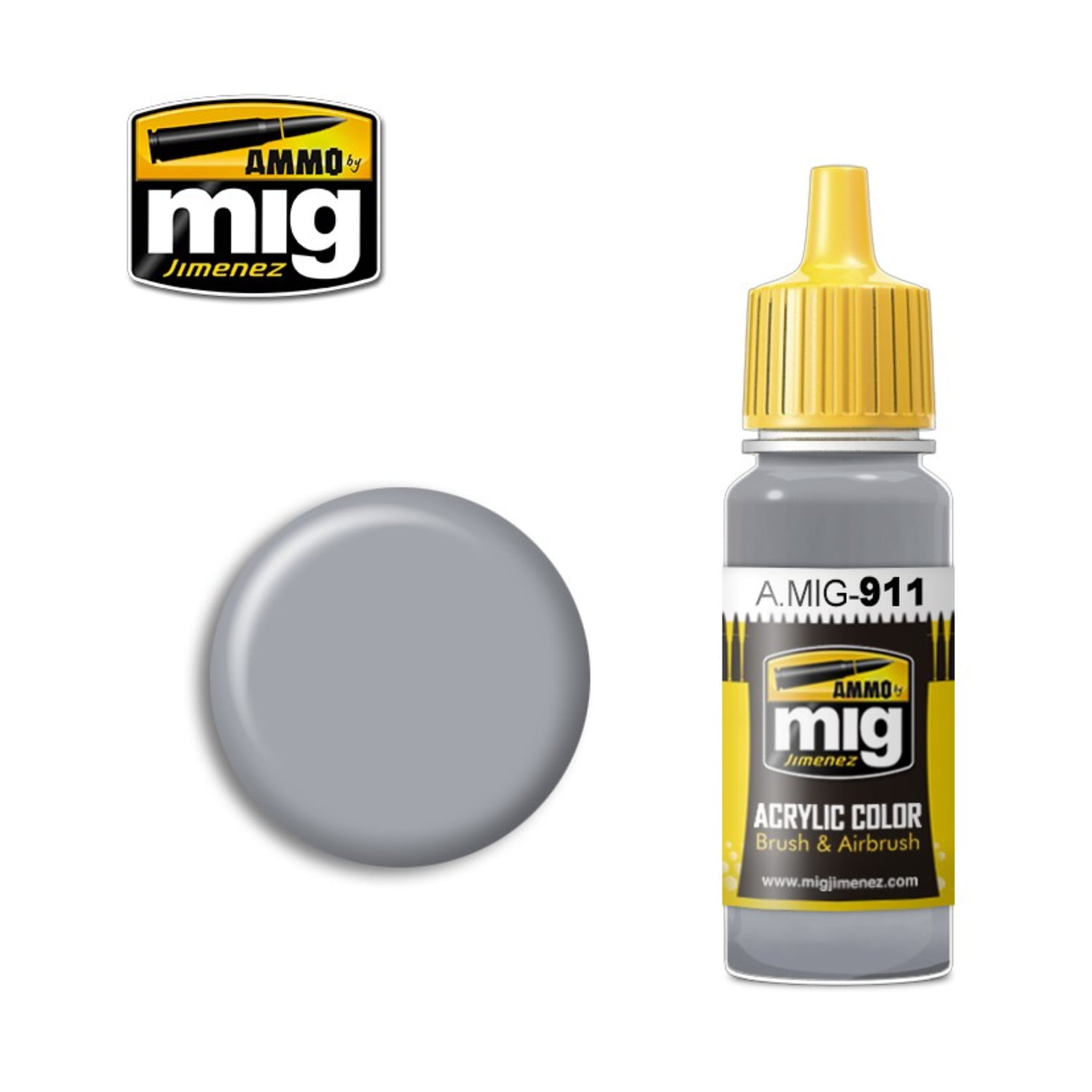 Ammo by MIG Grey Shine Acrylic waterbased colour 17ml A.MIG-911