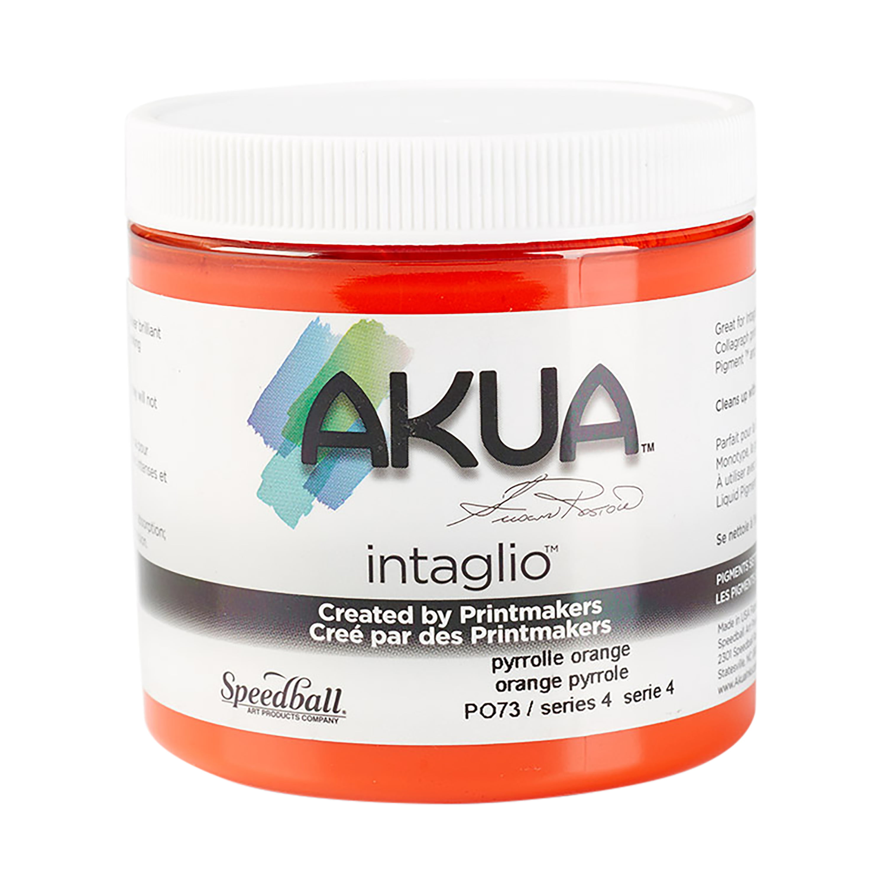 Akua Intaglio Ink Soy Based 237ml 8oz Pyrrole Orange Printmaking