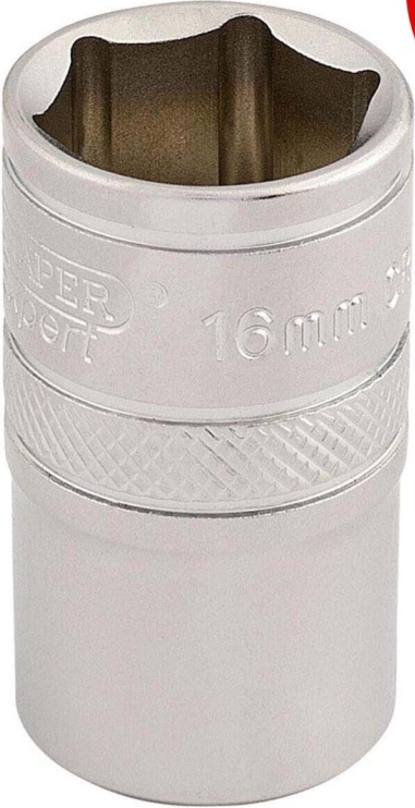 Draper 16606 6 Point Metric Socket 1/2"" Sq Dr 16mm