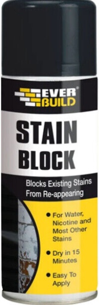 Everbuild Stain Block 400ml Spray Paint Prevents Water Marks Mould Rust Stains