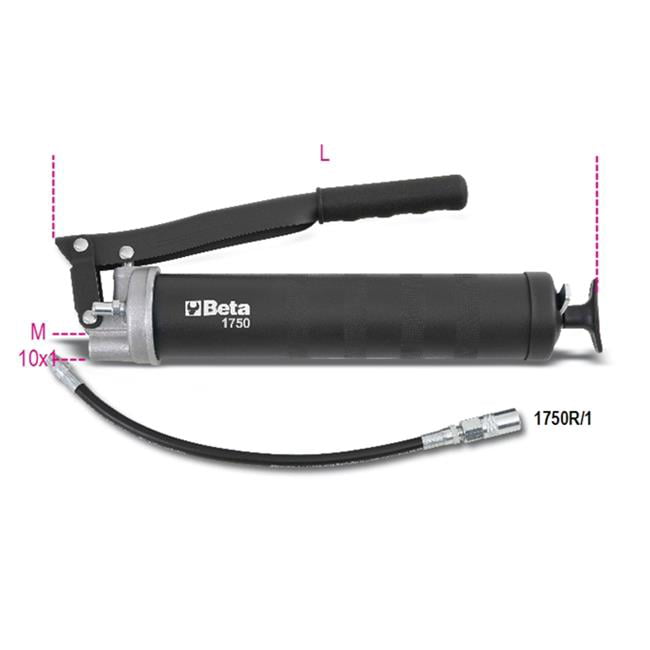 Beta Tools Heavy Duty Professional 500cc Grease Gun with Flexi Hose & Connector