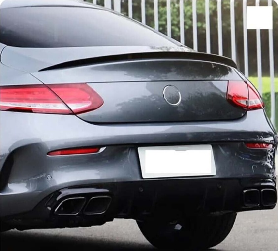Rear Trunk Boot Spoiler Gloss Black Fits Mercedes C-Class Coupe C205