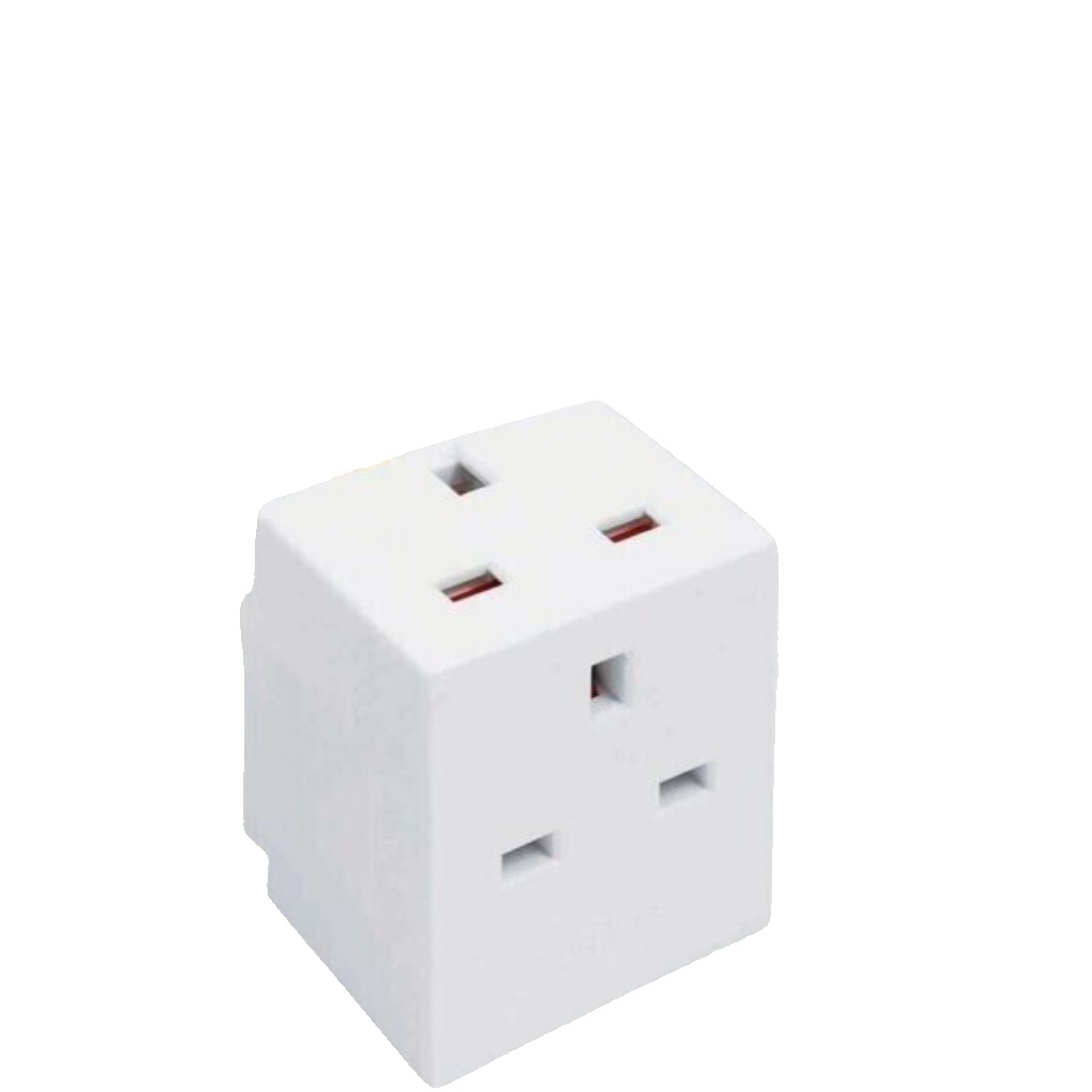 3 x 3 Way Gang Block Triple Socket Splitter 13A Mains UK Plug Adaptor Fuse Fused