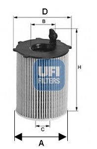 25.141.00 UFI FILTRO OLIO PER AUDI 3.0TDI 11-