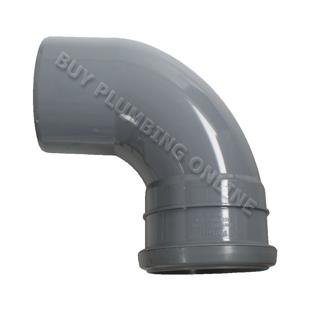 FloPlast 110mm Soil Bend 92.5° Single Socket Grey SP161