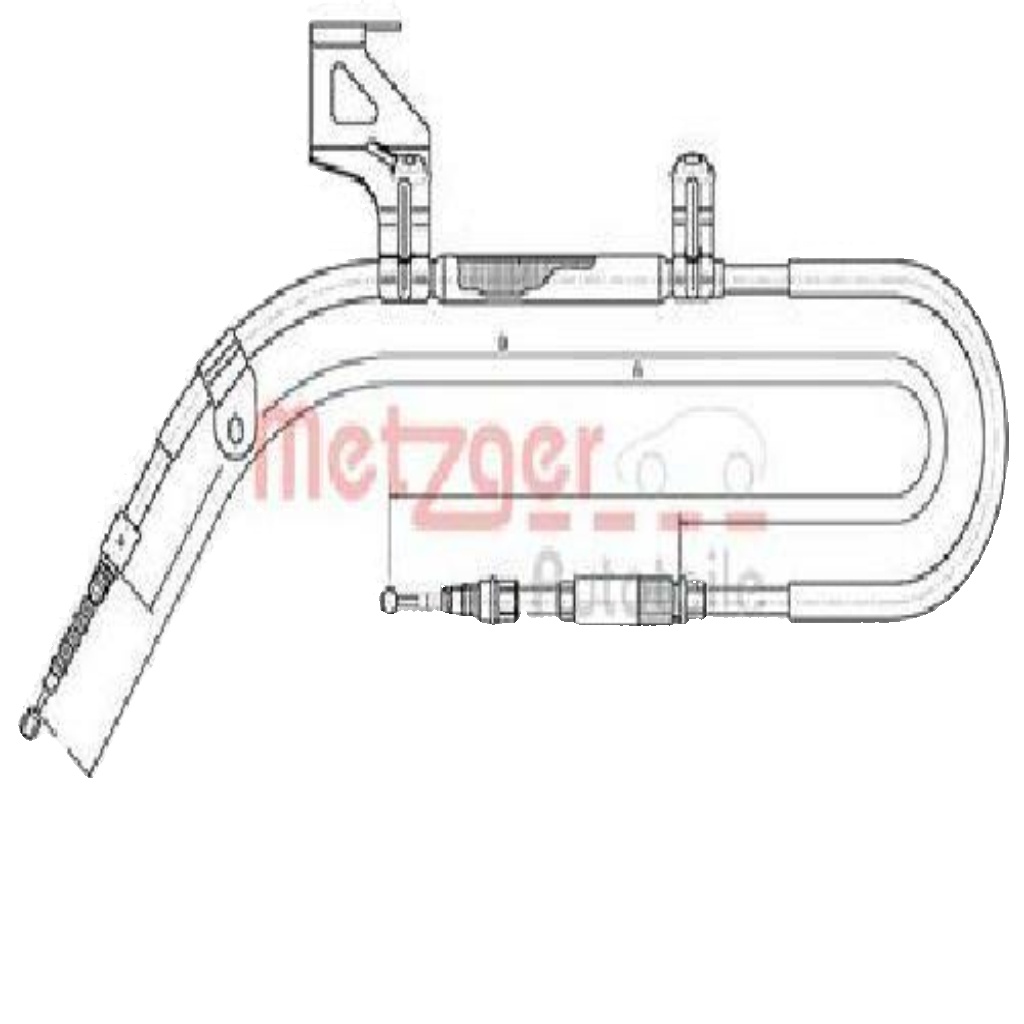 Original METZGER Cable Handbrake 10.7482 For VW