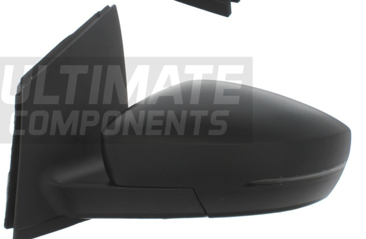VW Polo Mk5 6R 2009-2018 Manual Cable Wing Door Mirrors With Black Covers 1 Pair