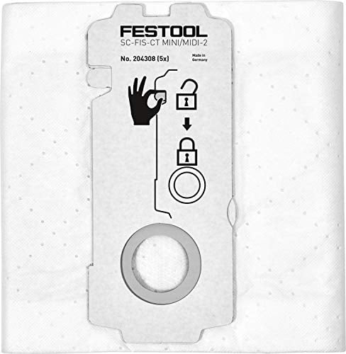 Festool 204308 Pack of 5 Dust Extractor Filter bag SC-FIS-CT MINI/MIDI-2/5