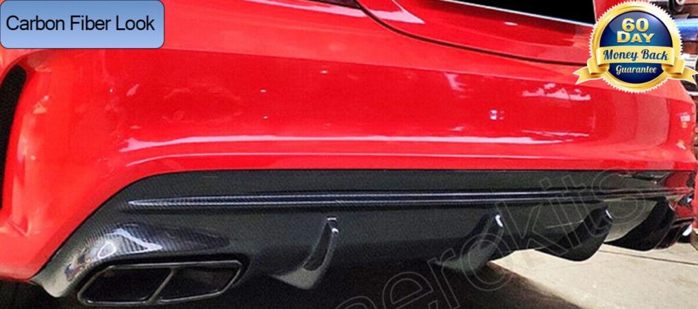 FOR MERCEDES CLA W117 C117 BUMPER REAR DIFFUSER W/ TAILPIPES CLA45 LOOK 2013-19