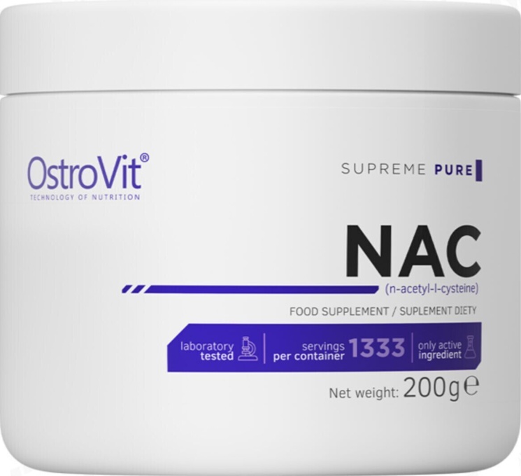 OSTROVIT NAC SUPREME PURE N-acetyl-L-cysteine immune system support powder 200g