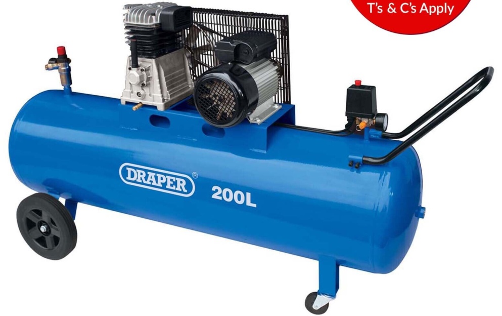 Draper 55315 200L Belt-Driven Air Compressor 22kW/3hp