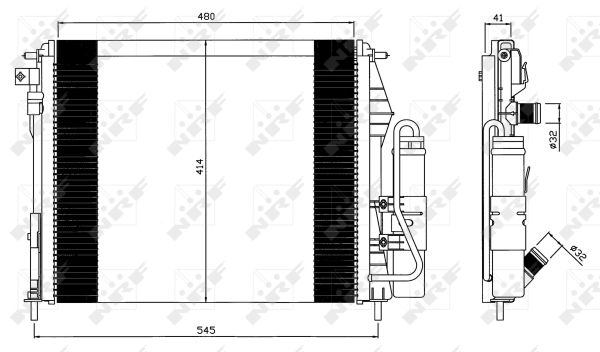 CONDENSER AIR CONDITIONING 35547 FOR RENAULT K4J715/713/712 1.4L 4cyl CLIO II