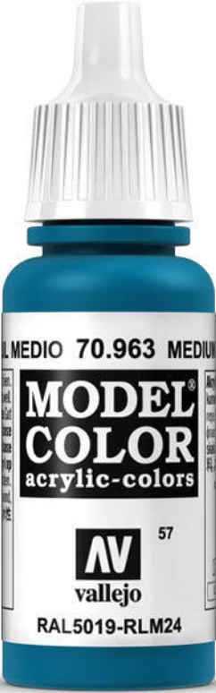 Vallejo Model Color Medium Blue Acrylic 17ml/0.57 fl oz Dropper Bottle - 70.963 - Image 4