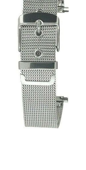 18-20-22mm Milanese Two Piece Stainless Steel Silver Bracelet Mesh Watch Strap