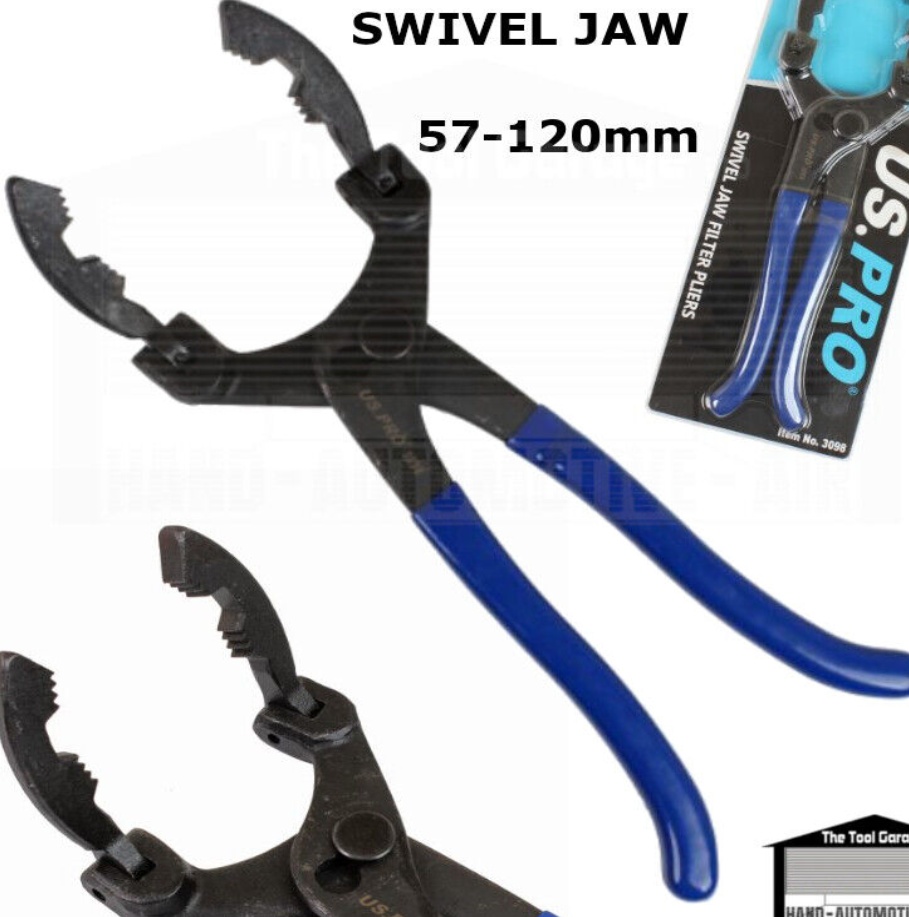 US PRO Tools Swivel Jaw Oil Filter Pliers, Plier, Wrench 57-120mm, Filters 3098