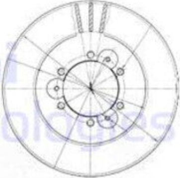 2x Brake disc Vented BG3378 DELPHI for OPEL ISUZU