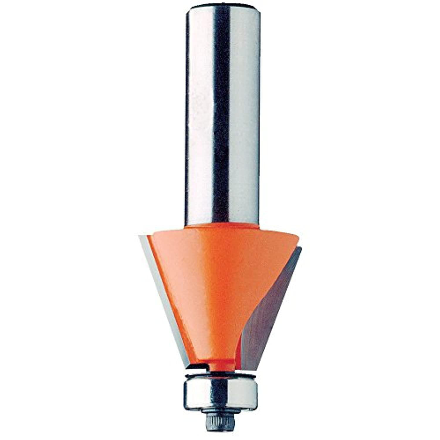 CMT Chamfer router bit - 31.75 dia x 22mm cut x 1/2 shank, 22.5 deg