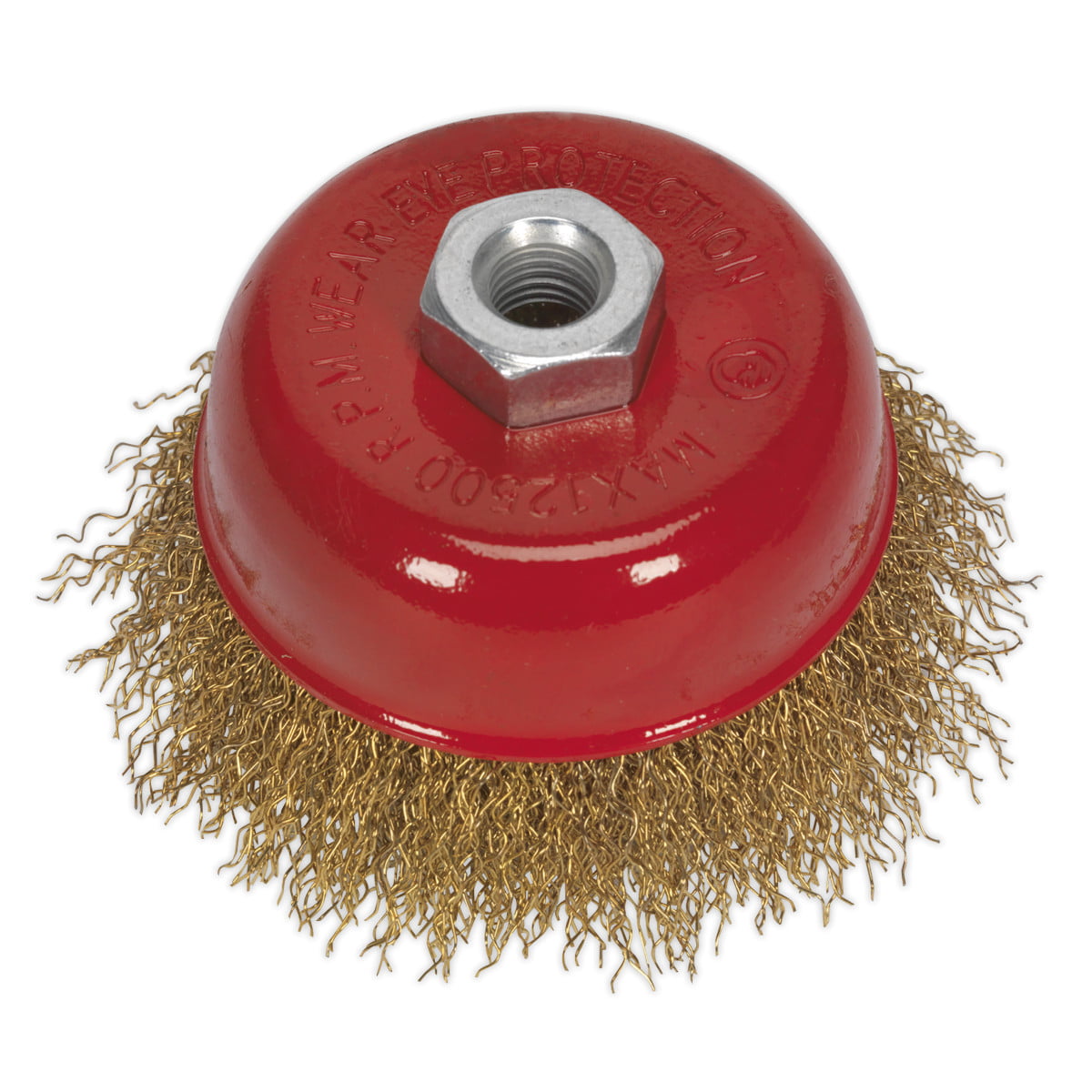 Sealey CBC75 75mm Brassed Steel Crimped Wire Cup Brush M10 x 1.5mm